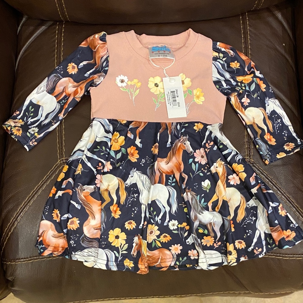 Floral Horse Print Dress